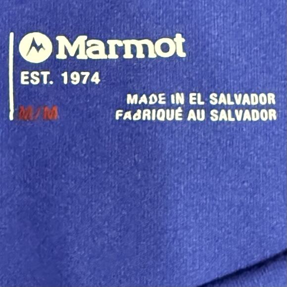 Marmot Wndrdg Graphic T-Shirt Men’s M Trail Blue Logo Outdoor Hiking Tee NWT - Picture 2 of 11